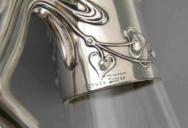 A pair silver Art Nouveau decanters