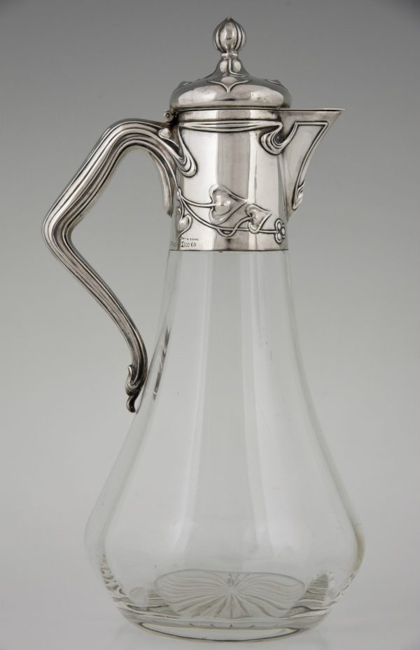 Art Nouveau Silver Jardinière with Cut Glass Liner from Theodor Müller,  Germany, 1890s