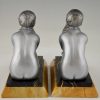 Art Deco bookends seated nudes with flowers