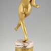 Art Deco gilt bronze nude dancer with apple