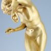 Art Deco gilt bronze nude dancer with apple