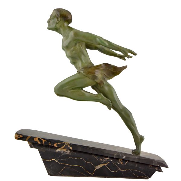 Art Deco sculptuur rennende man atleet