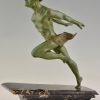 Art Deco sculpture homme courant athlete