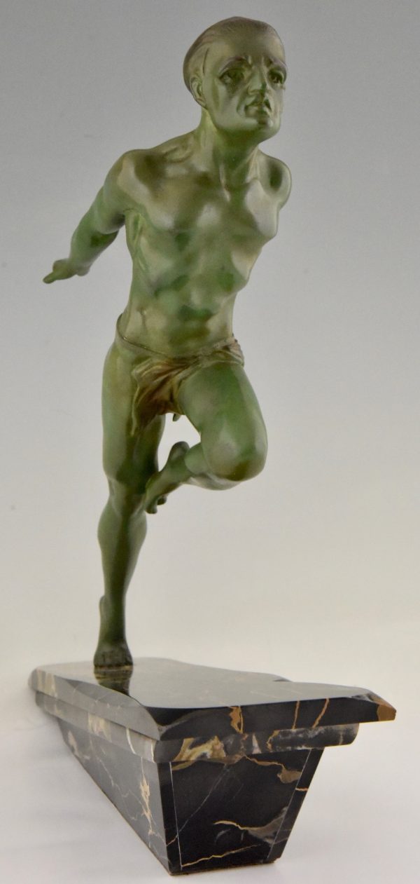 Art Deco sculpture running man or athlete