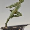 Art Deco sculpture homme courant athlete