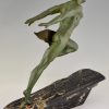 Art Deco sculpture homme courant athlete