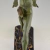 Art Deco sculpture homme courant athlete