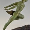 Art Deco sculptuur rennende man atleet