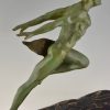 Art Deco sculpture homme courant athlete