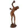 Art Nouveau bronze sculpture nude with cymbals