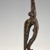 Art Deco bronze sculpture of Icarus winged male nude