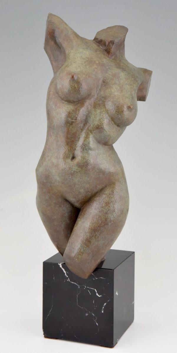 Modern bronze sculpture female torso