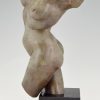 Moderne bronzen sculptuur vrouwentorso