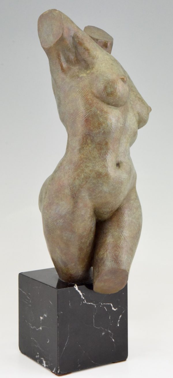 Sculpture en bronze moderne torse de femme