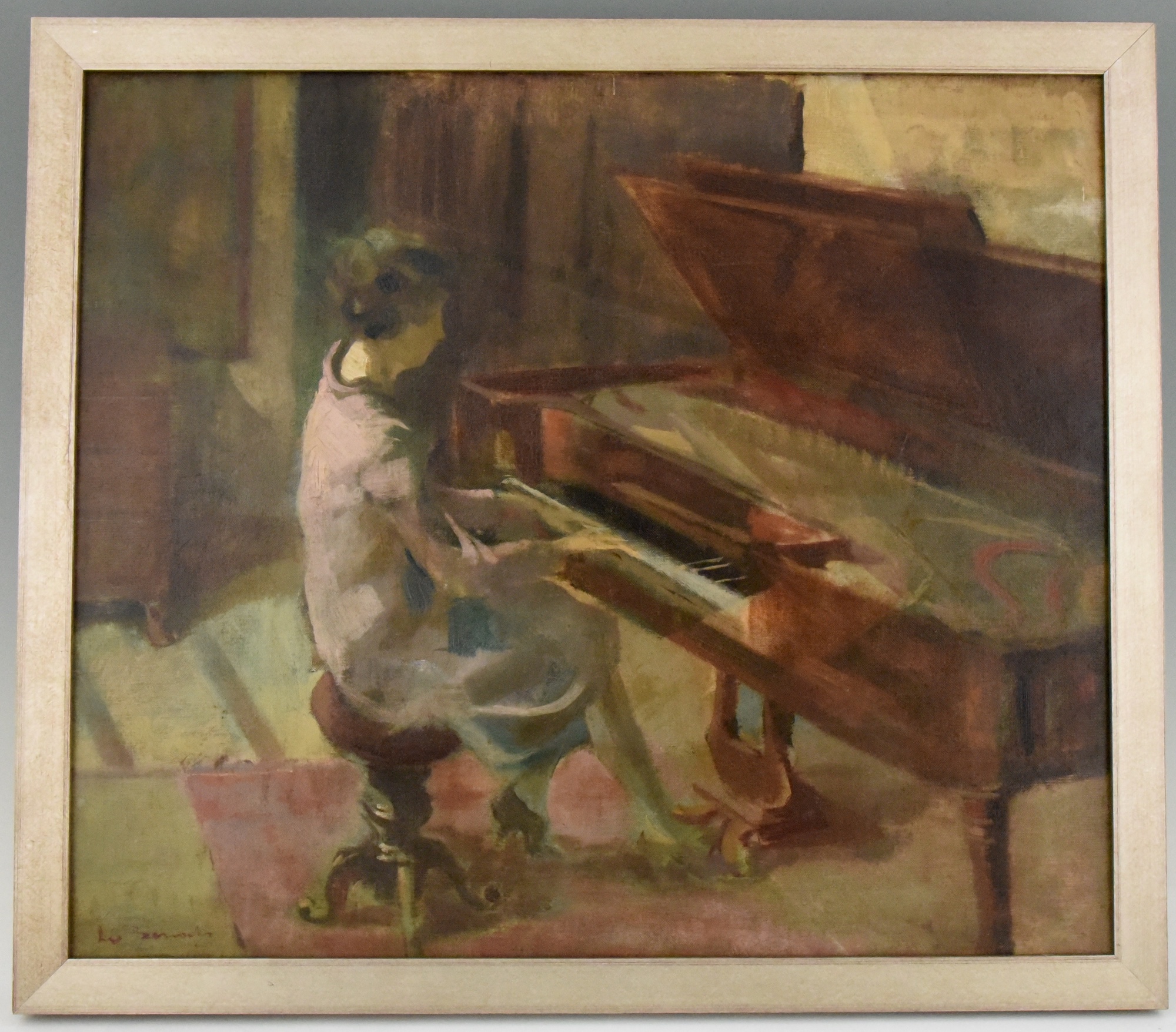 Art Deco painting woman at the piano - Deconamic