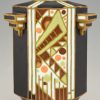 Art Deco vaas keramiek met geometrische motieven