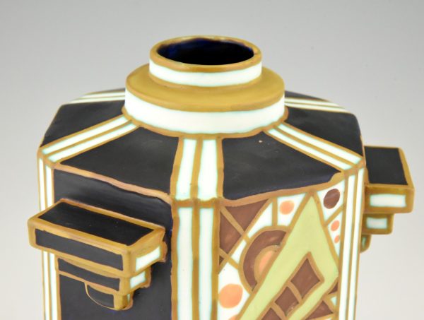 Art Deco Vase Keramik geometrisch Dekor