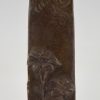 Art Nouveau bronzen vaas vrouw met bloemen