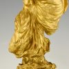 Art Nouveau sculpture en bronze doré Loïe Fuller danseuse