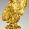 Jugendstil Bronze vergoldet Skulptur Loïe Fuller Tänzerin