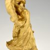 Art Nouveau sculpture en bronze doré Loïe Fuller danseuse