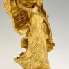 Art Nouveau sculptuur verguld brons Loïe Fuller danseres