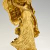 Art Nouveau sculpture en bronze doré Loïe Fuller danseuse