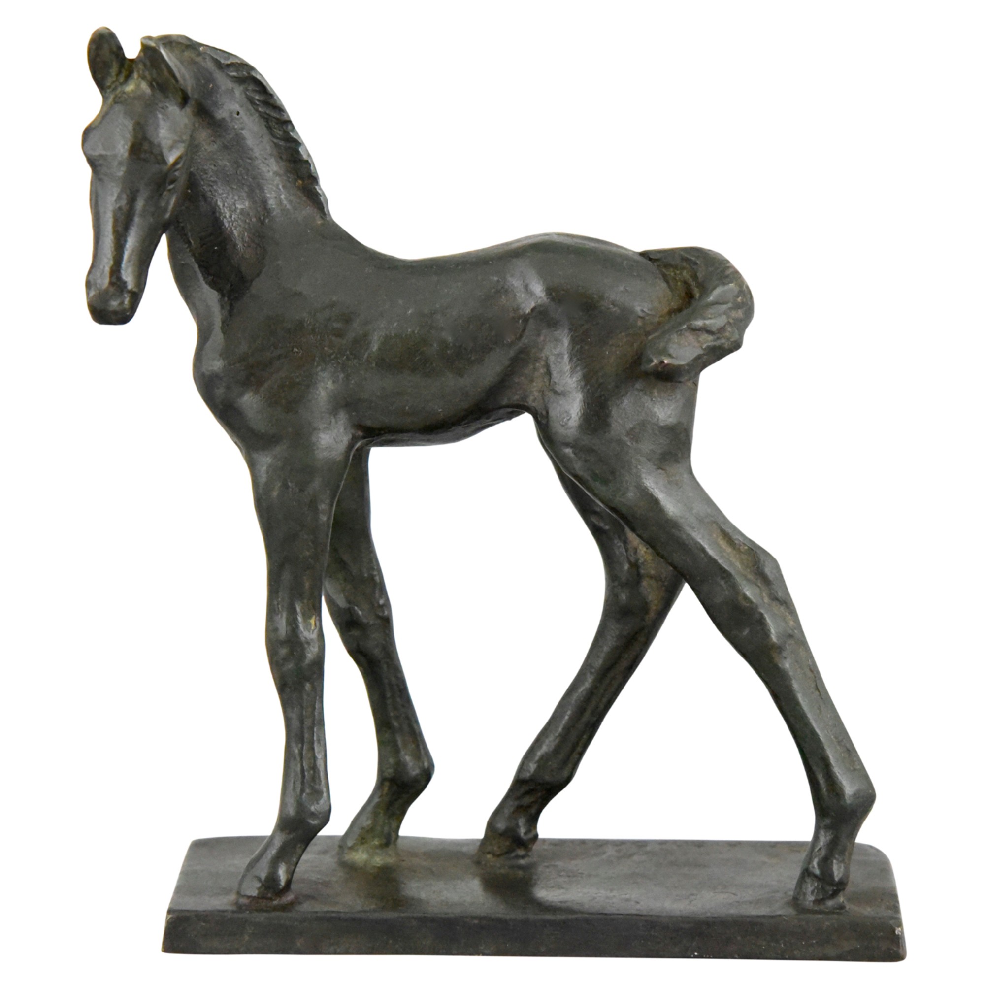 Art Deco Bronze Skulptur Fohlen