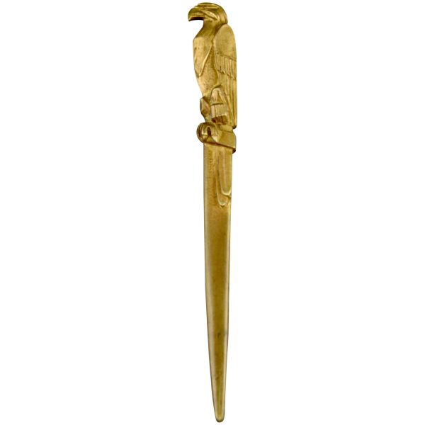 Art Deco bronze letter opener with eagle.