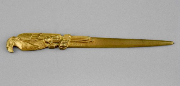 Art Deco bronze letter opener with eagle.