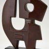 Mid Century Modern abstract bronze sculpture