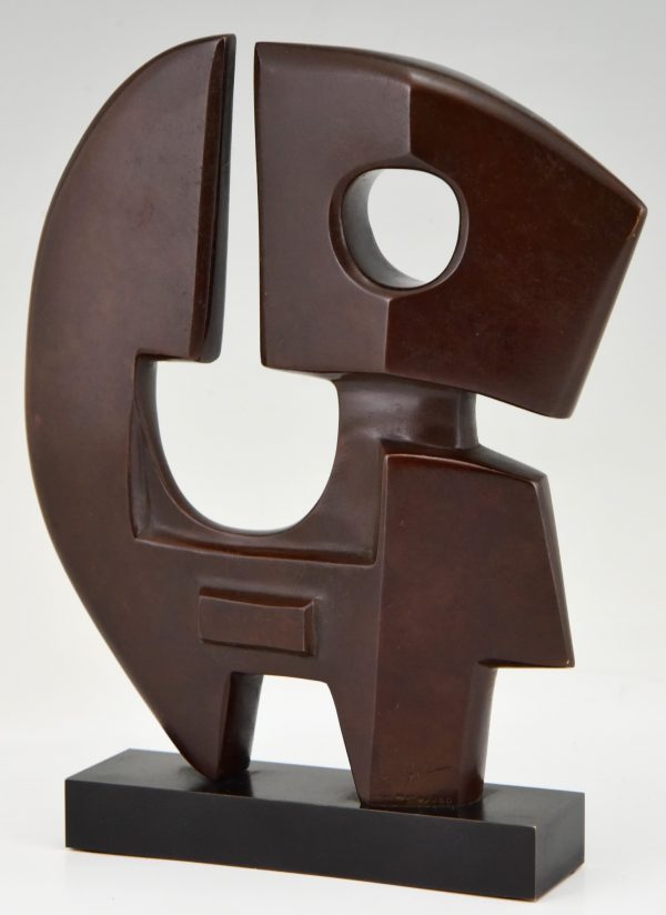 Mid Century Modern abstract bronze sculpture