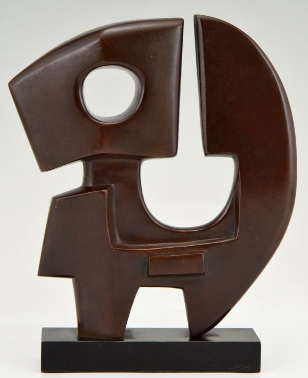 Mid Century Modern abstract bronze sculpture