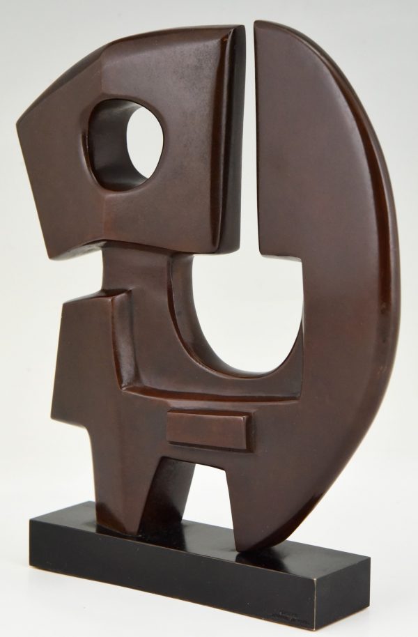 Mid Century Modern abstract bronze sculpture