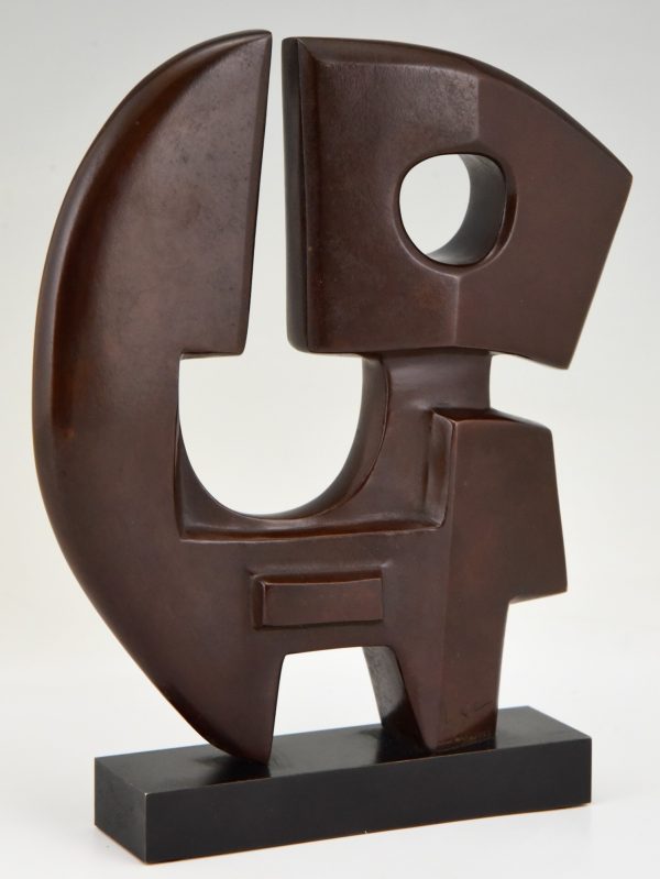 Mid Century Modern abstract bronze sculpture