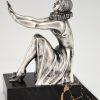 Art Deco Buchstütze Bronze Pierrot und Colombine