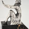 Art Deco bronze bookends Pierrot and female clown