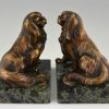 Art Deco bronzen boekensteunen King Charles honden