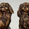 Art Deco bronze King Charles dog bookends
