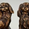 Art Deco serre livres bronze chiens King Charles