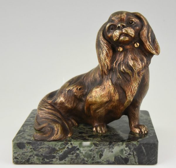 Art Deco bronze Buchstütze Hunde King Charles