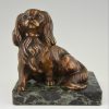 Art Deco bronze King Charles dog bookends