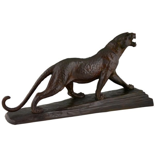 Art Deco Bronze Skulptur Panther