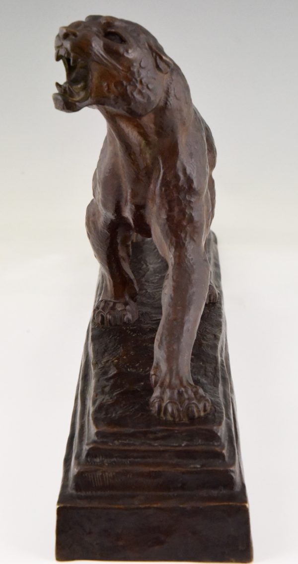 Art Deco Bronze Skulptur Panther