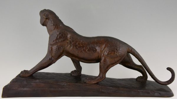 Art Deco bronze panther sculpture