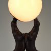 Art Deco lamp of two seal playing with a ball