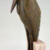 Art Deco Buchstützen Marabu Storch