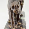 Art Deco sculpture of two panthers