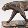 Art Deco sculpture of two panthers