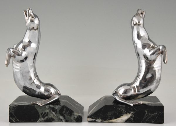 Art Deco seal bookends